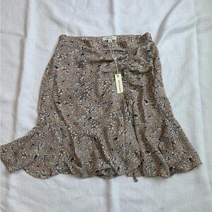 Max Studio Floral Tan Mini Skirt